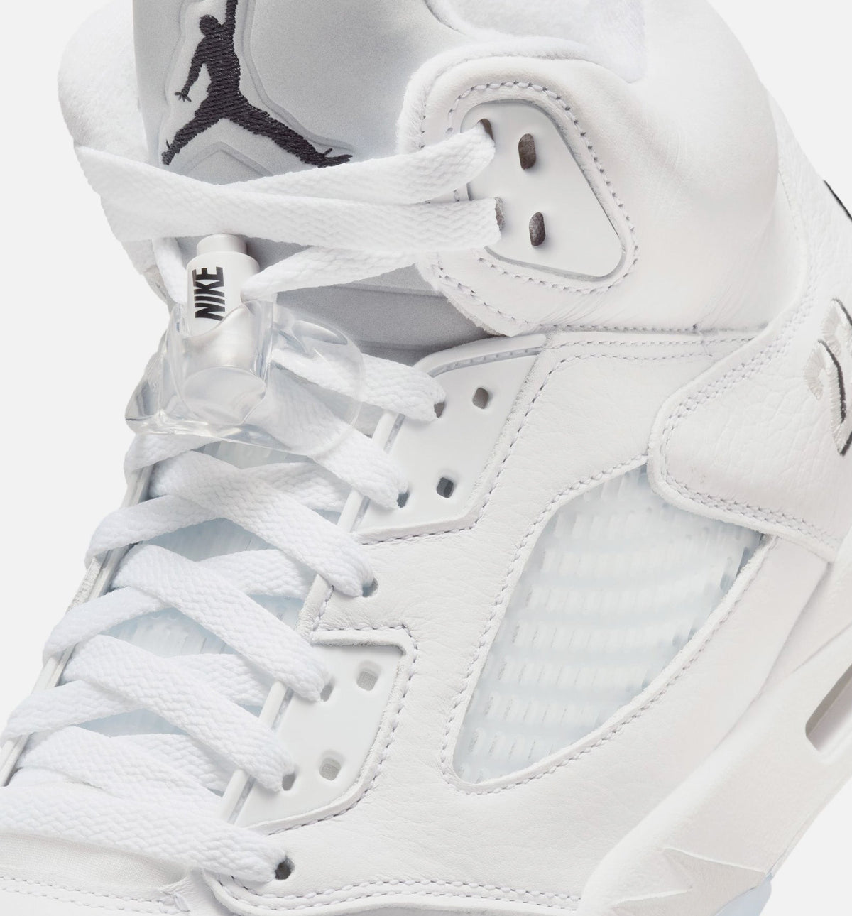Air Jordan 5 Retro OG 白色金属男款休闲鞋 - 白/金属银/黑