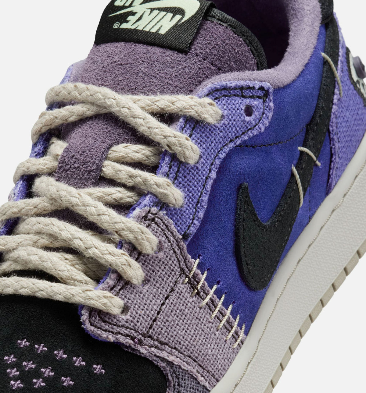 Air Jordan 1 Low OG 大童款休闲鞋 - 皇室紫/薄雾绿/黑/深葡萄干/曙光/浅銀