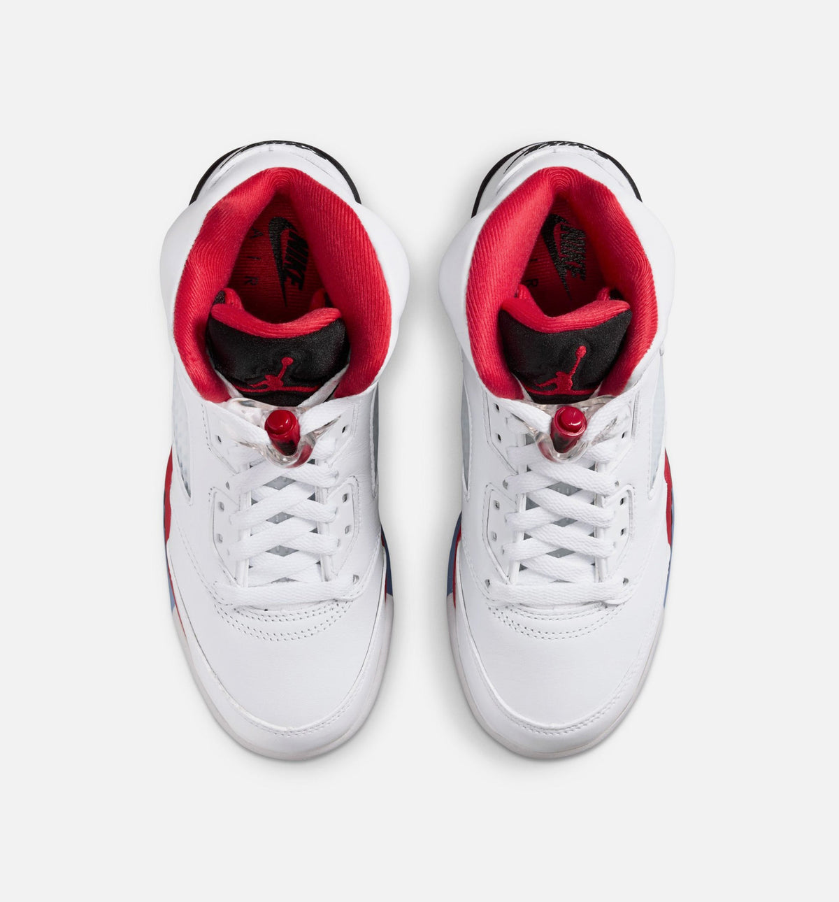 Air Jordan 5 Retro 火红大童款休闲鞋 - 白/火红/黑