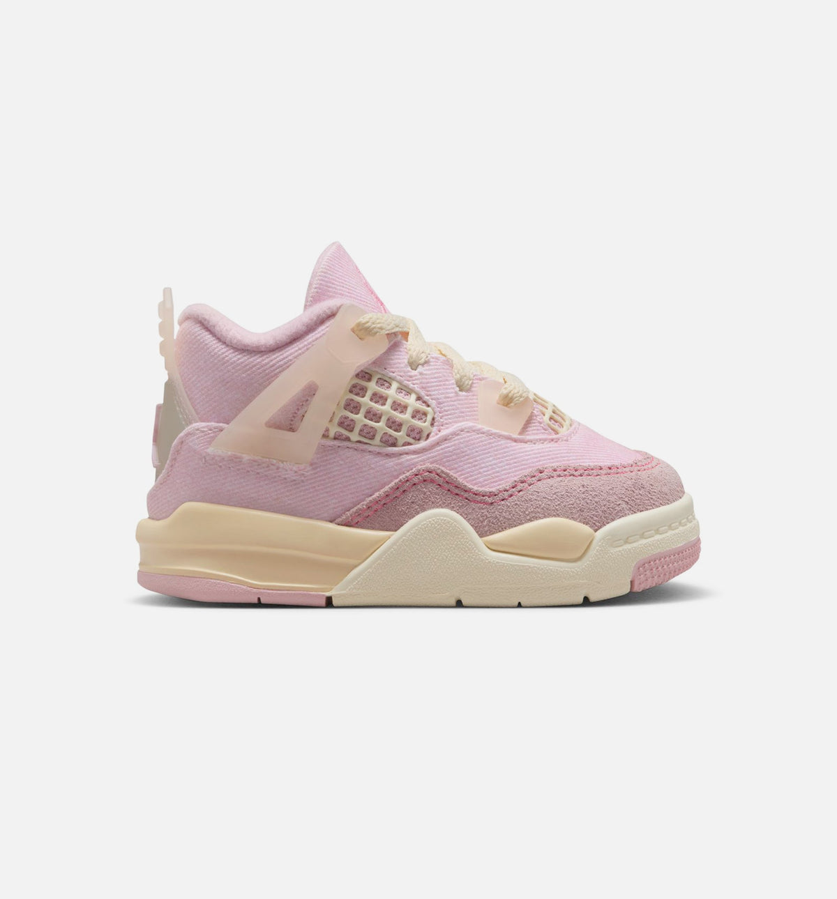 Air Jordan 4 Retro 粉珍珠与冒玄红婴幼儿款休闲鞋 - 冒玄红/椰子奶/炙烂灰/欲纱/粉冒