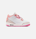 Air Jordan 3 Retro 春花大童款休闲鞋 - 珍珠粉/粉花/粉色发光/超级橙