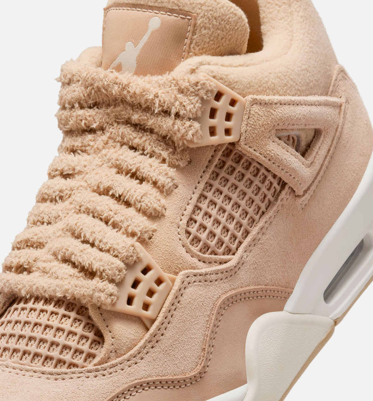 Air Jordan 4 Retro 舒适女孩女款休闲鞋 - 麤貽色/淡橡木色
