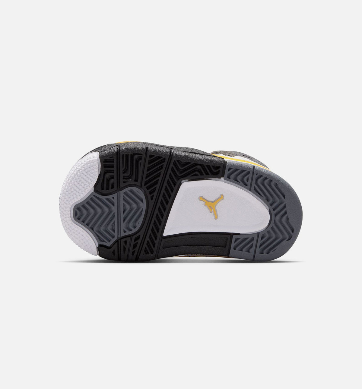 Air Jordan 4 Retro 稀有空气巡游黄婴幼儿款休闲鞋 - 白/深蓝灰/黑/巡游黄