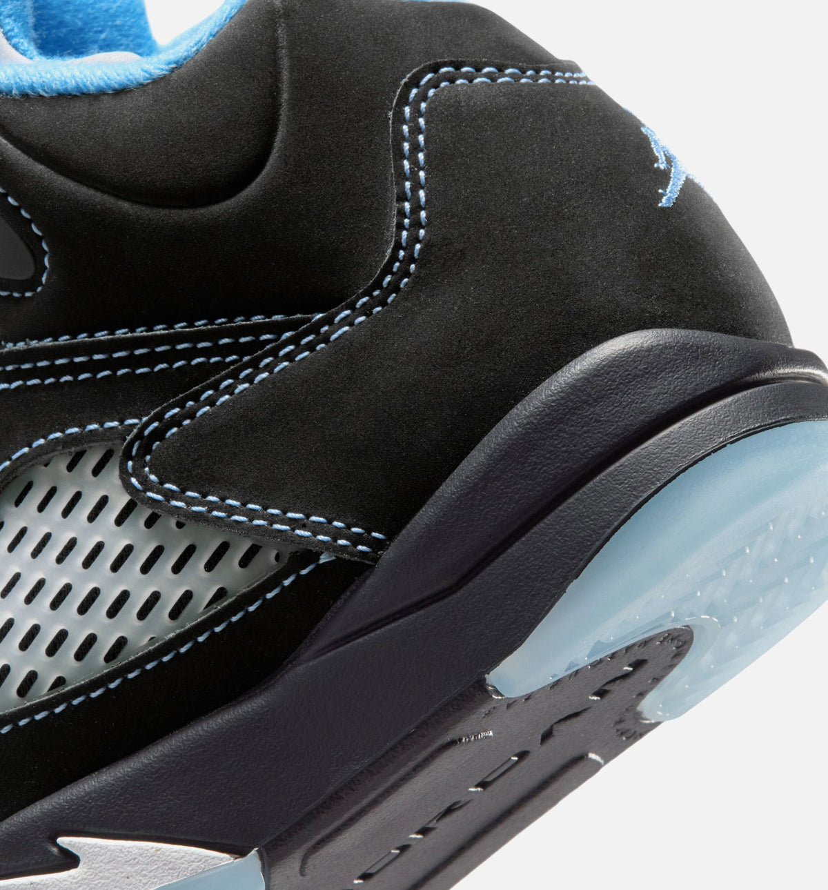 Air Jordan 5 Retro 黑色卡罗莱纳学前款休闲鞋 - 黑/大学蓝/白
