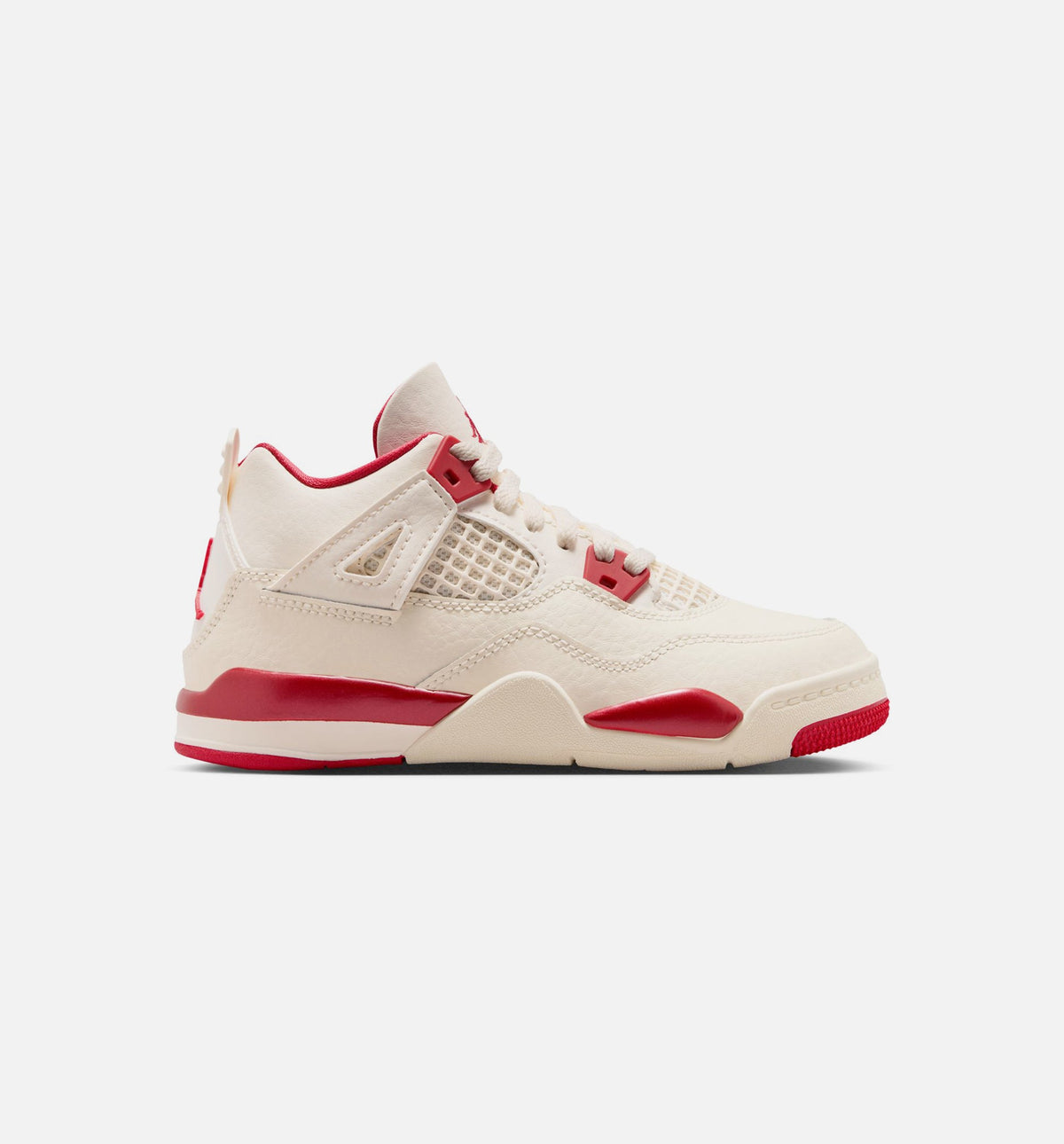 Air Jordan 4 Retro 情人节学前款休闲鞋 - 淡象牙/山岡红/烟火红