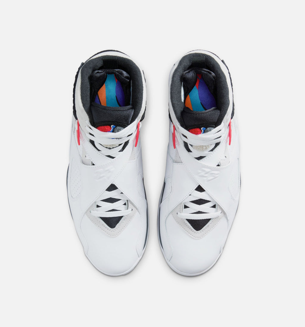 Air Jordan 8 Retro 白色与纯红男款休闲鞋 - 白/黑/纯红