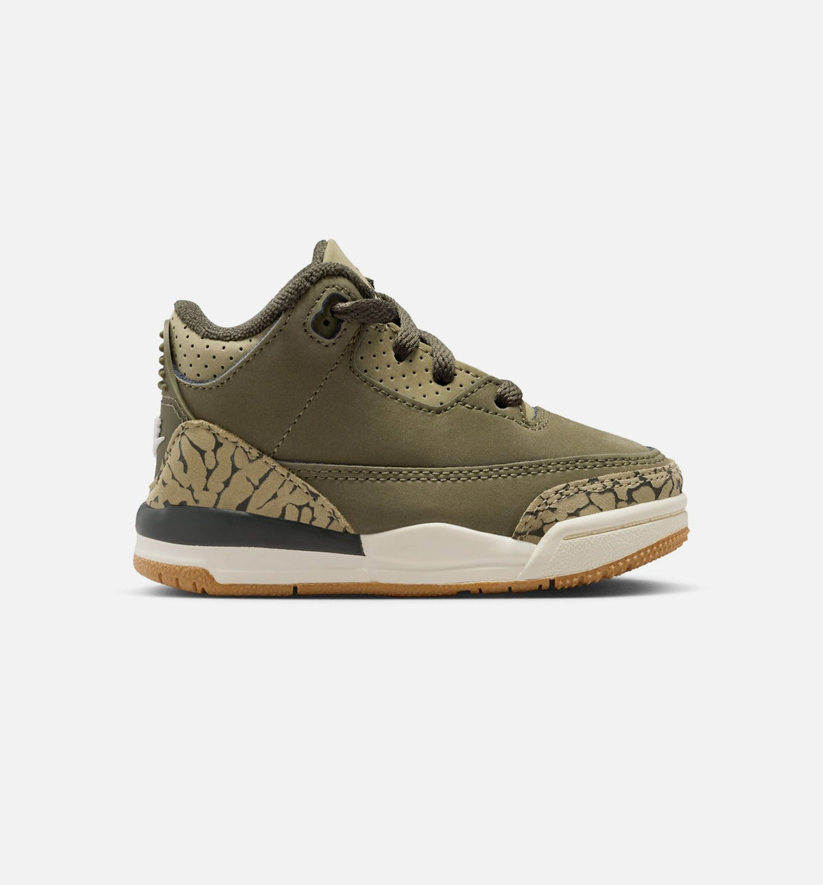 Air Jordan 3 Retro 中橄榄绿婴幼儿款休闲鞋 - 中橄榄绿/川续木/中性橄榄/帆白