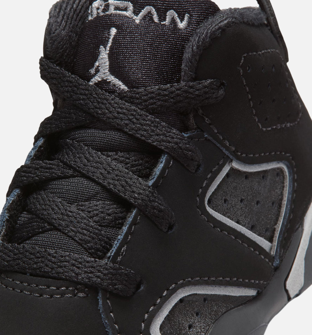 Air Jordan 6 毕业礼服婴幼儿款休闲鞋 - 黑/反光银/黑
