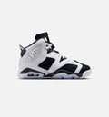 Air Jordan 6 Retro 黑白大童款休闲鞋 - 黑/白