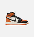 Air Jordan 1 Retro High OG 碎篮板大童款休闲鞋 - 黑/帆白/海星橙