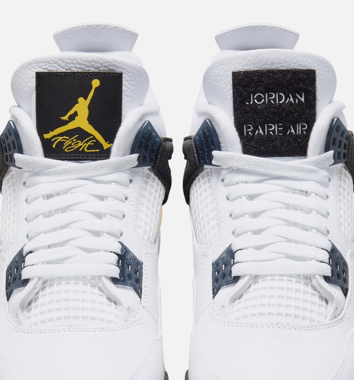 Air Jordan 4 Retro 稀有空气巡游黄男款休闲鞋 - 白/深蓝灰/黑/巡游黄