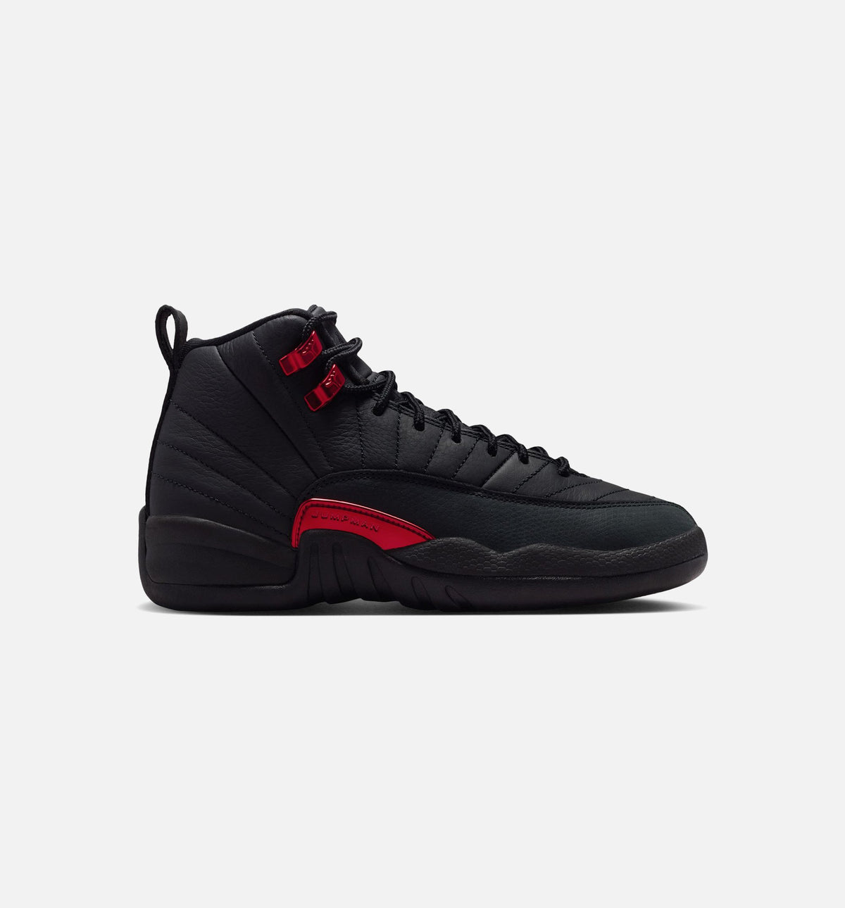 Air Jordan 12 Retro Bloodline 大童款休闲鞋 - 黑/学院红