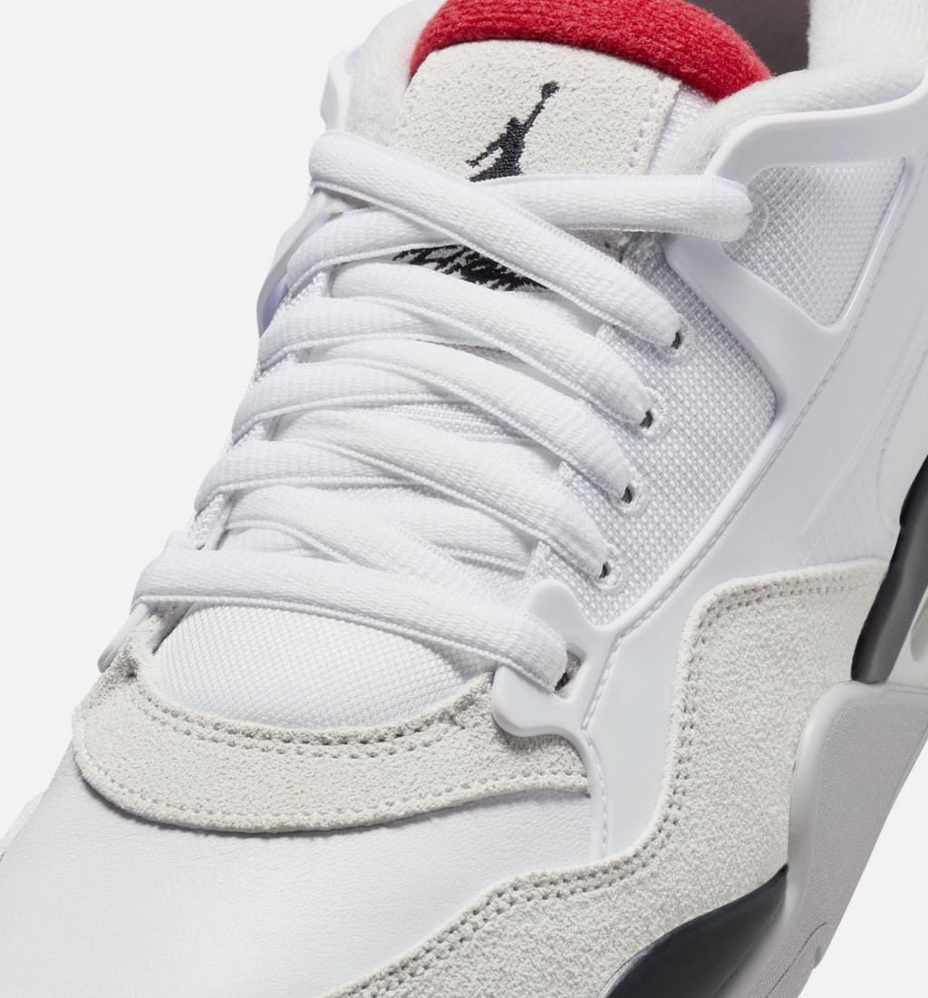Air Jordan 4 RM 男款休闲鞋 - 白/黑/中性灰/学院红