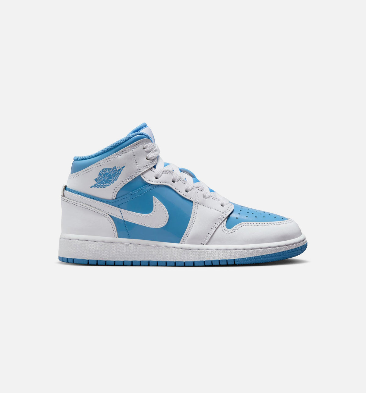 Air Jordan 1 Mid 传奇蓝大童款休闲鞋 - 白/传奇蓝