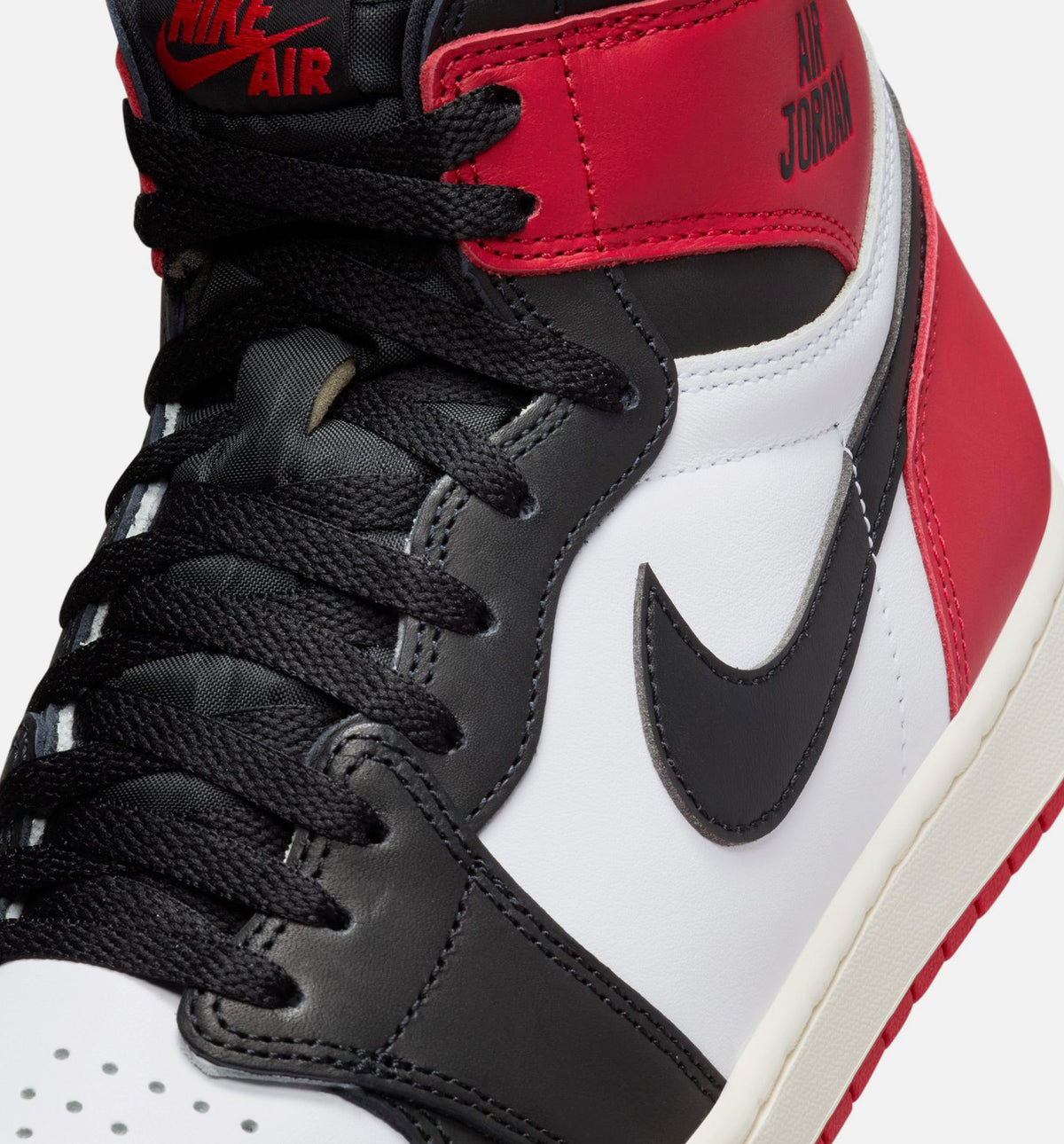 Air Jordan 1 Retro High OG 黑头男款休闲鞋 - 白/黑/大学红/帆白