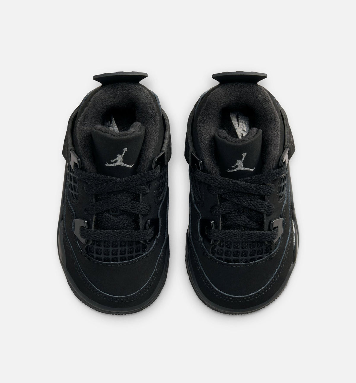 Air Jordan 4 Retro 黑猫婴幼儿款休闲鞋 - 黑/黑/淡石墨