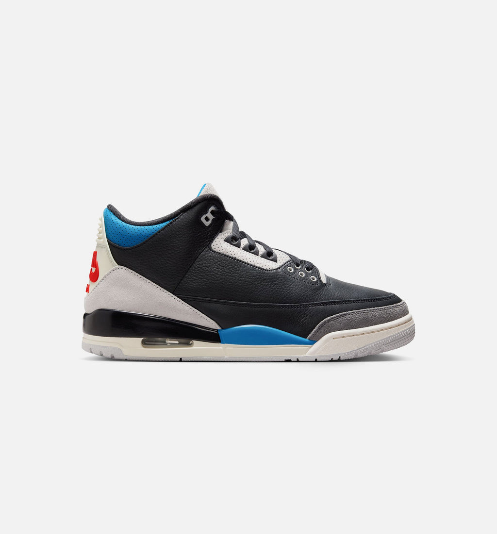 Air Jordan 3 Retro OG 稀有气男款休闲鞋 - 黑/智利红/中性灰