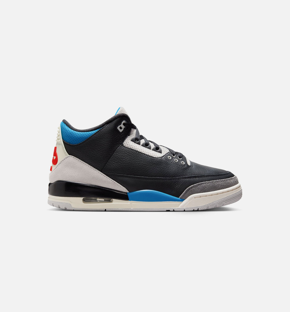 Air Jordan 3 Retro OG 稀有气男款休闲鞋 - 黑/智利红/中性灰