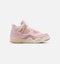 Air Jordan 4 Retro 粉珍珠与冒玄红学前款休闲鞋 - 珍珠粉/冒玄红/椰子奶