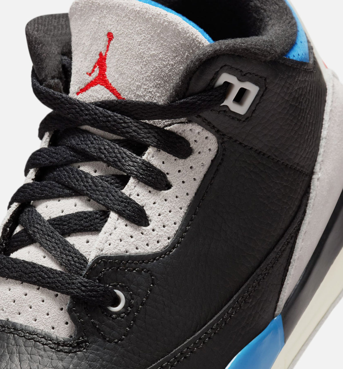 Air Jordan 3 Retro OG 稀有气学前款休闲鞋 - 黑/智利红/中性灰