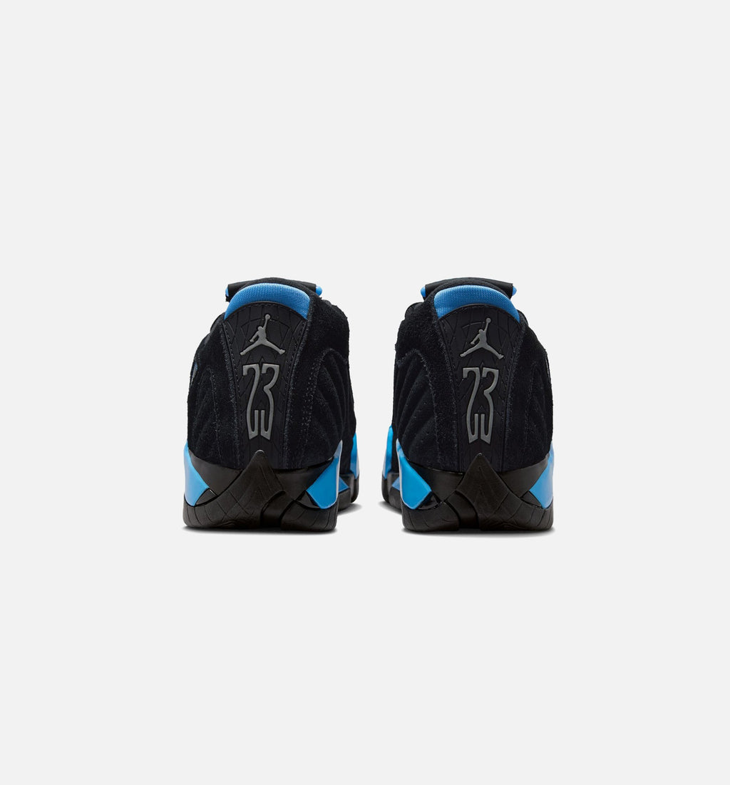 Air Jordan 14 Retro 黑色大学蓝大童款休闲鞋 - 黑/白/大学蓝