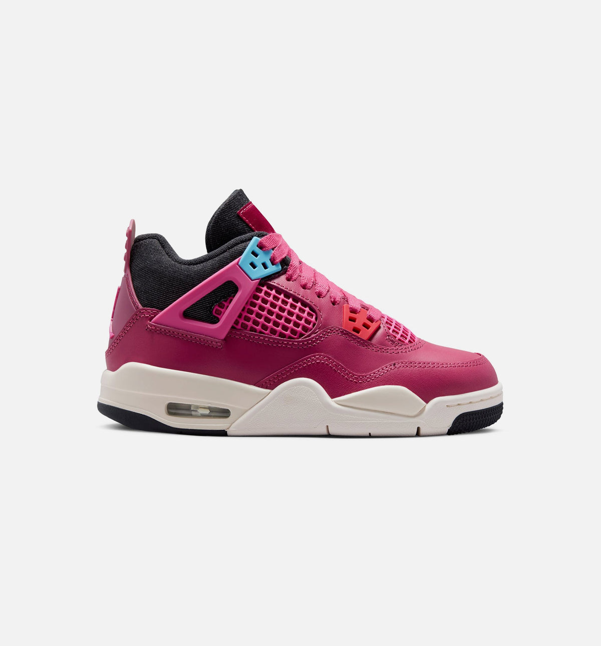 Air Jordan 4 Retro 她是明星大童款休闲鞋 - 甜菜根红/荷花粉/暗色非/粉笔