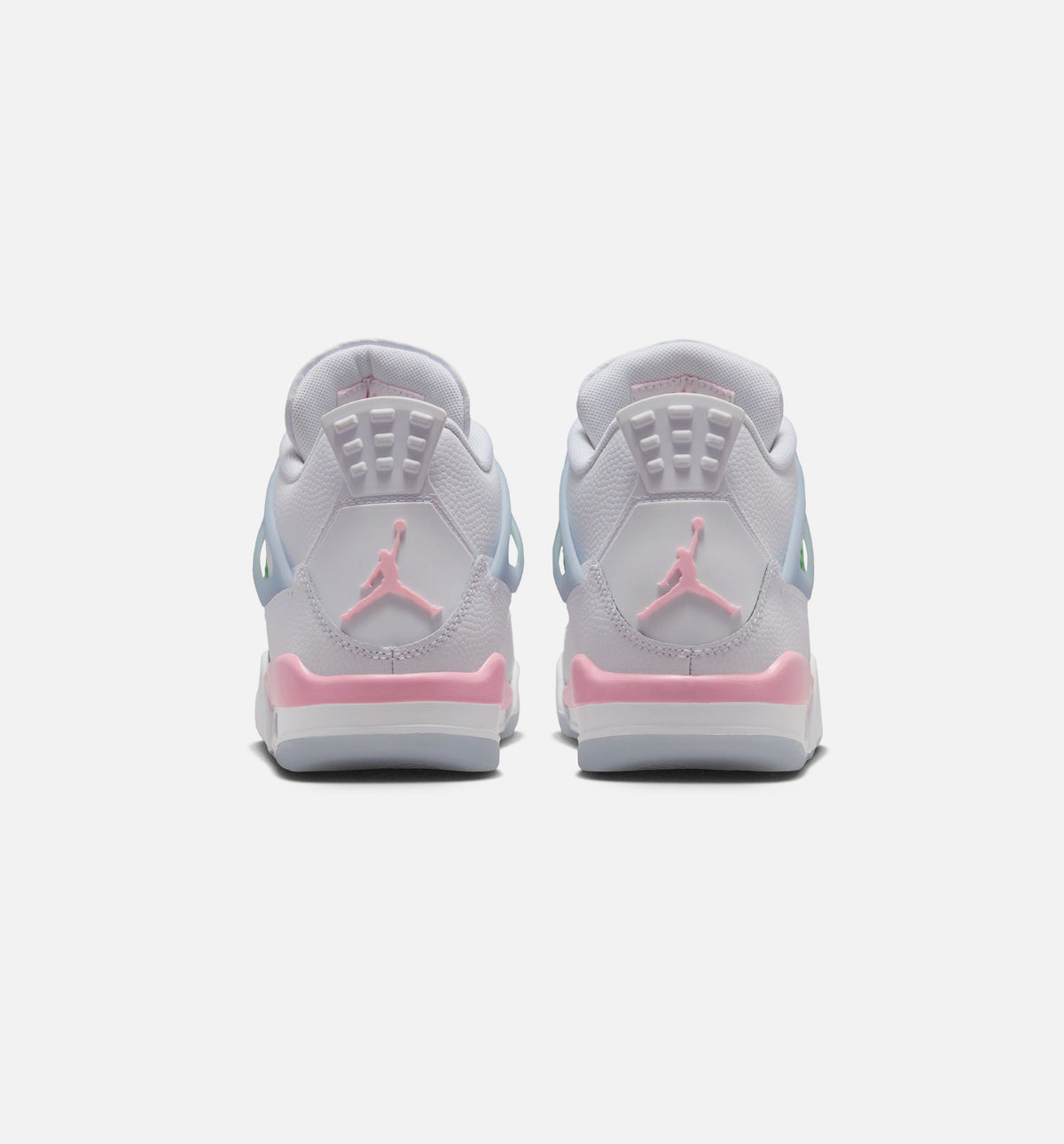 Air Jordan 4 Retro 中柔粉大童款休闲鞋 - 白/中柔粉/半蓝
