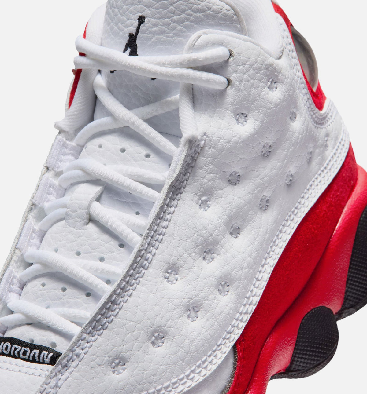 Air Jordan 13 Retro 白色与大学红学龄前款休闲鞋 - 白/黑/真红