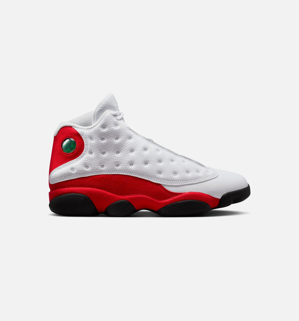 Air Jordan 13 Retro 白色与大学红男款休闲鞋 - 白/黑/纯红