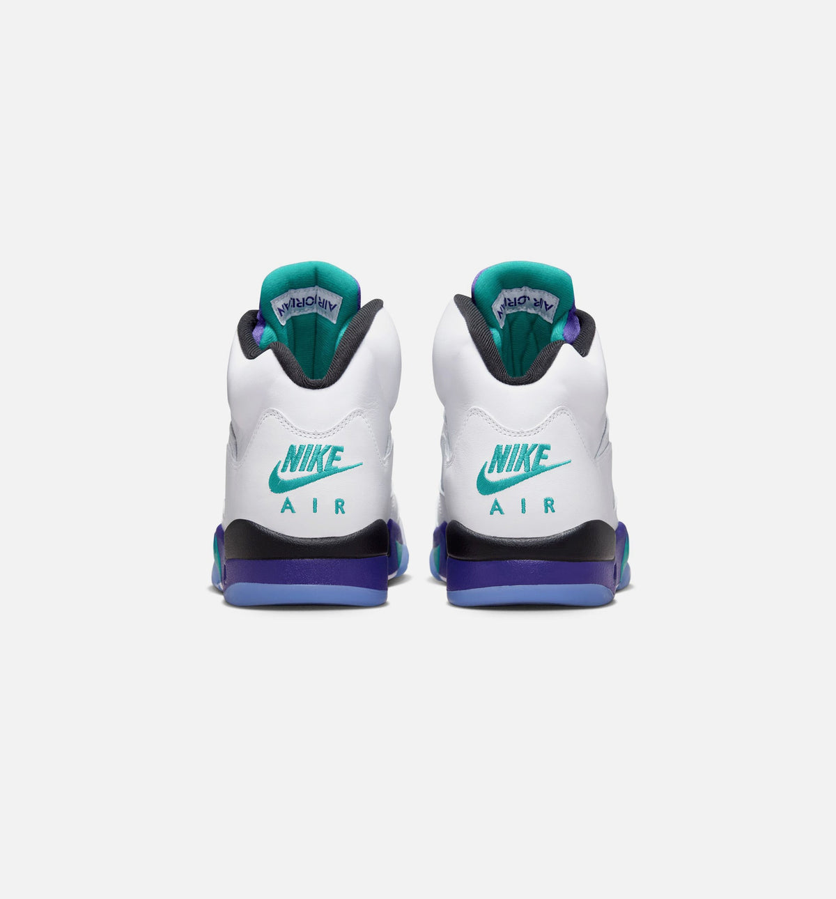 Air Jordan 5 Retro 葡萄男款休闲鞋 - 白/新翳翠/葡萄冰/黑