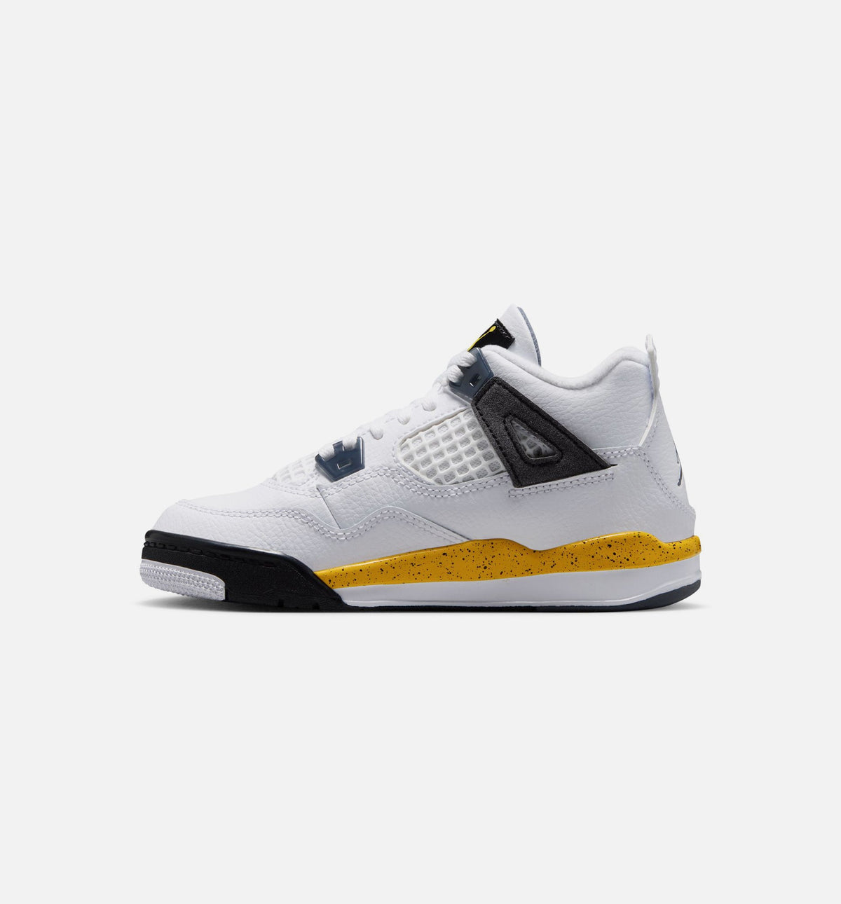 Air Jordan 4 Retro 稀有空气巡游黄学前款休闲鞋 - 白/深蓝灰/黑/巡游黄