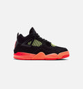 Air Jordan 4 Retro 黑色红外线23学前款休闲鞋 - 黑/红外线23/亮芒果