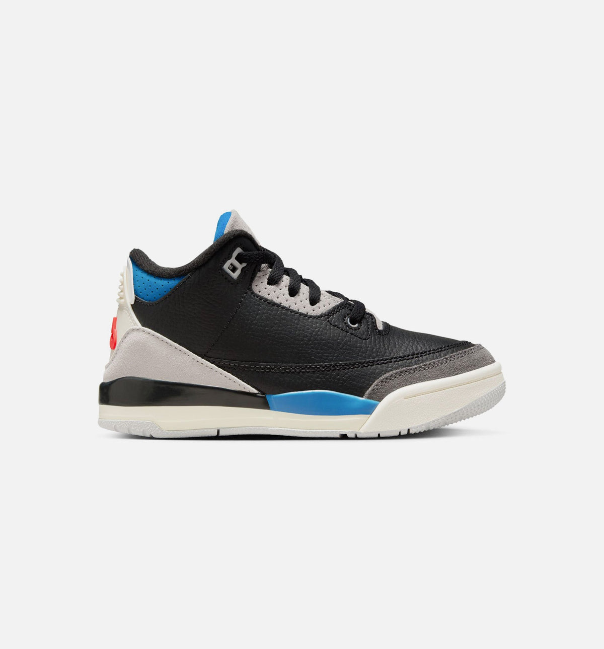Air Jordan 3 Retro OG 稀有气学前款休闲鞋 - 黑/智利红/中性灰