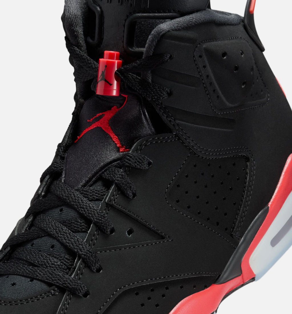 Air Jordan 6 Retro 红外线销售员男款休闲鞋 - 黑/淡绯红