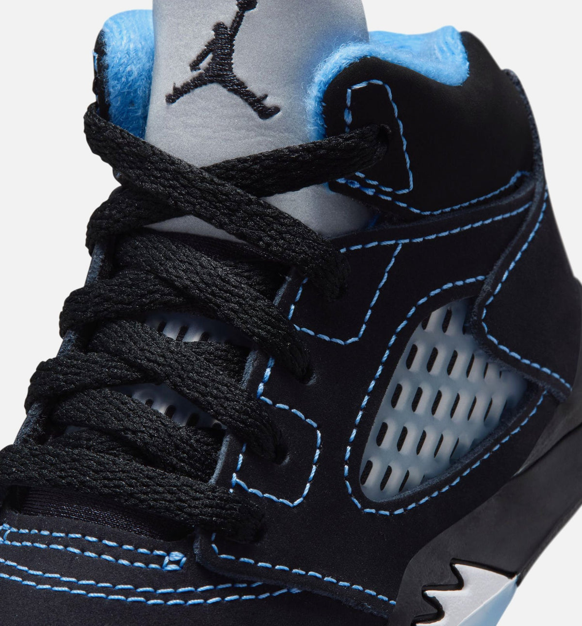 Air Jordan 5 Retro 黑色卡罗莱纳婴幼儿款休闲鞋 - 黑/大学蓝/白