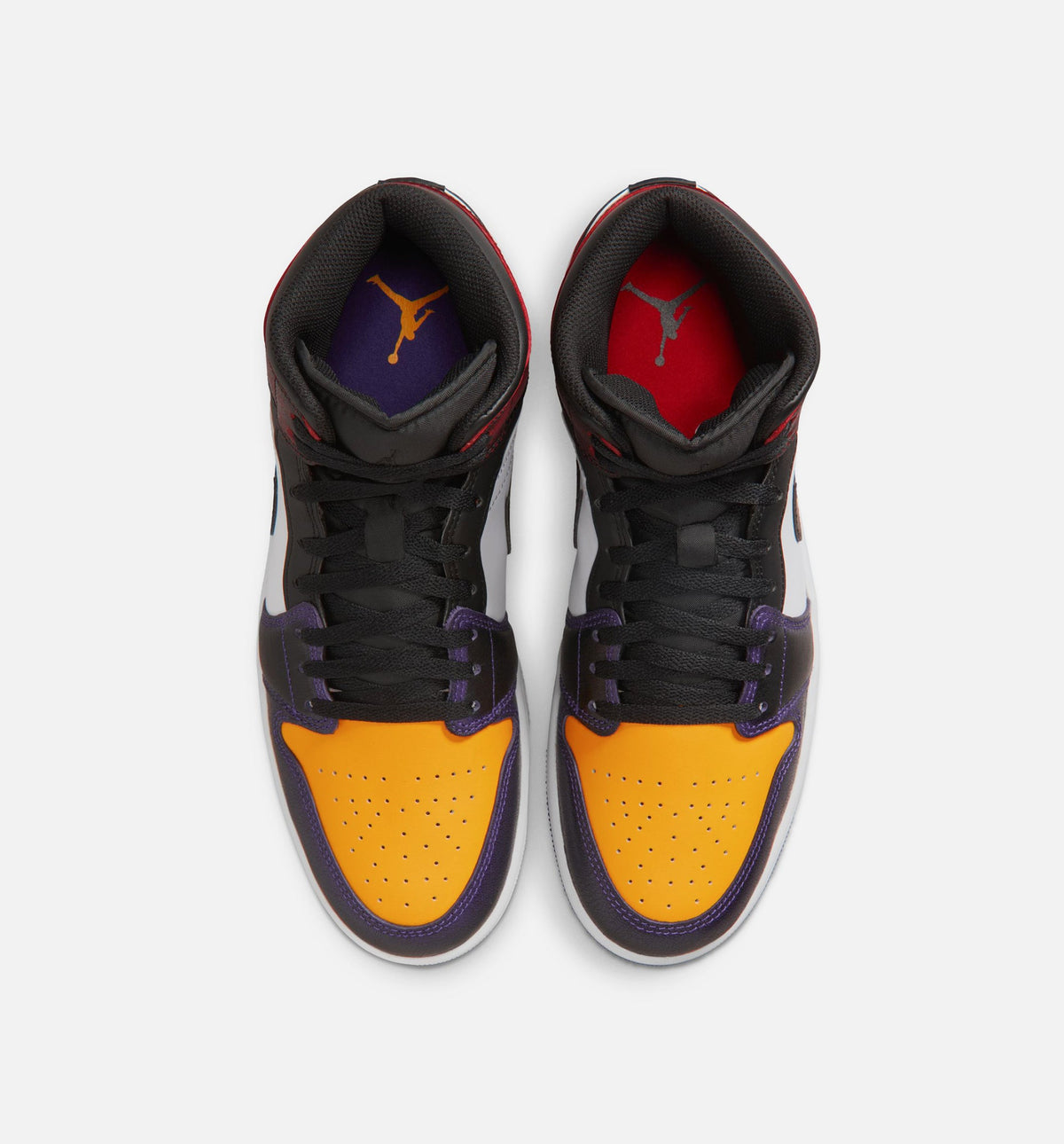 Air Jordan 1 Mid SE 男款休闲鞋 - 纯红/白/球场紫/黑