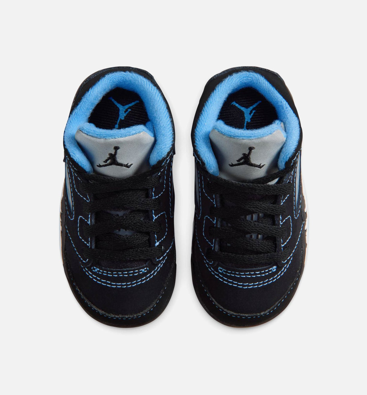 Air Jordan 5 Retro 黑色卡罗莱纳婴幼儿款休闲鞋 - 黑/大学蓝/白