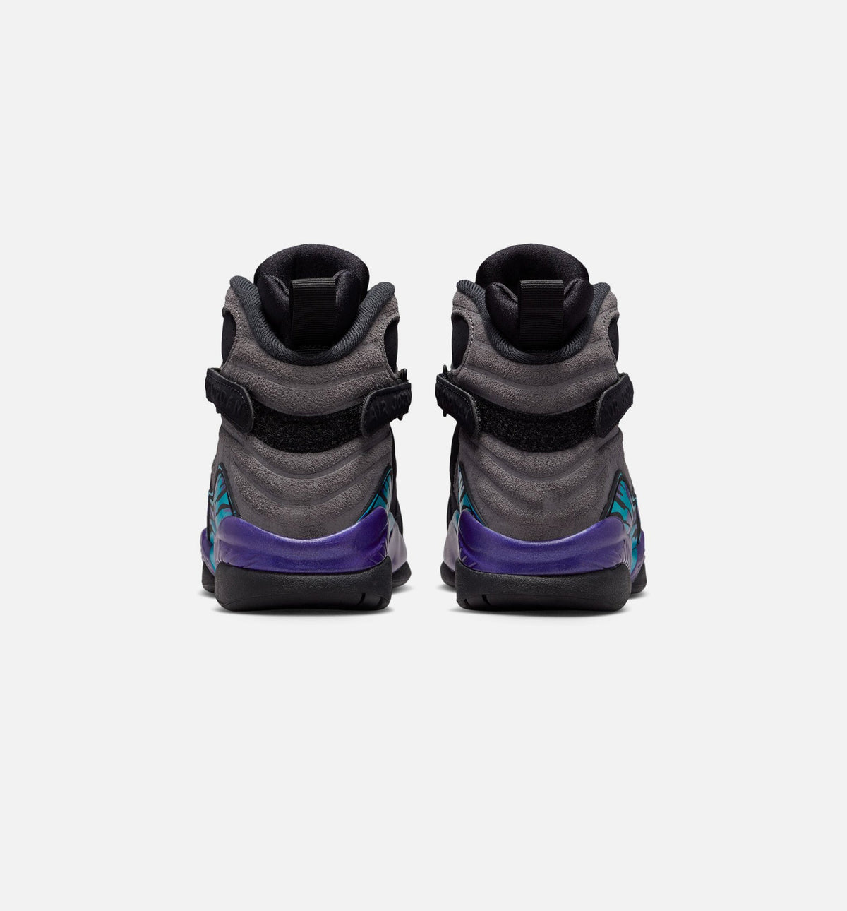 Air Jordan 8 Retro 水蓝大童款休闲鞋 - 黑/多彩/亮紫/多彩