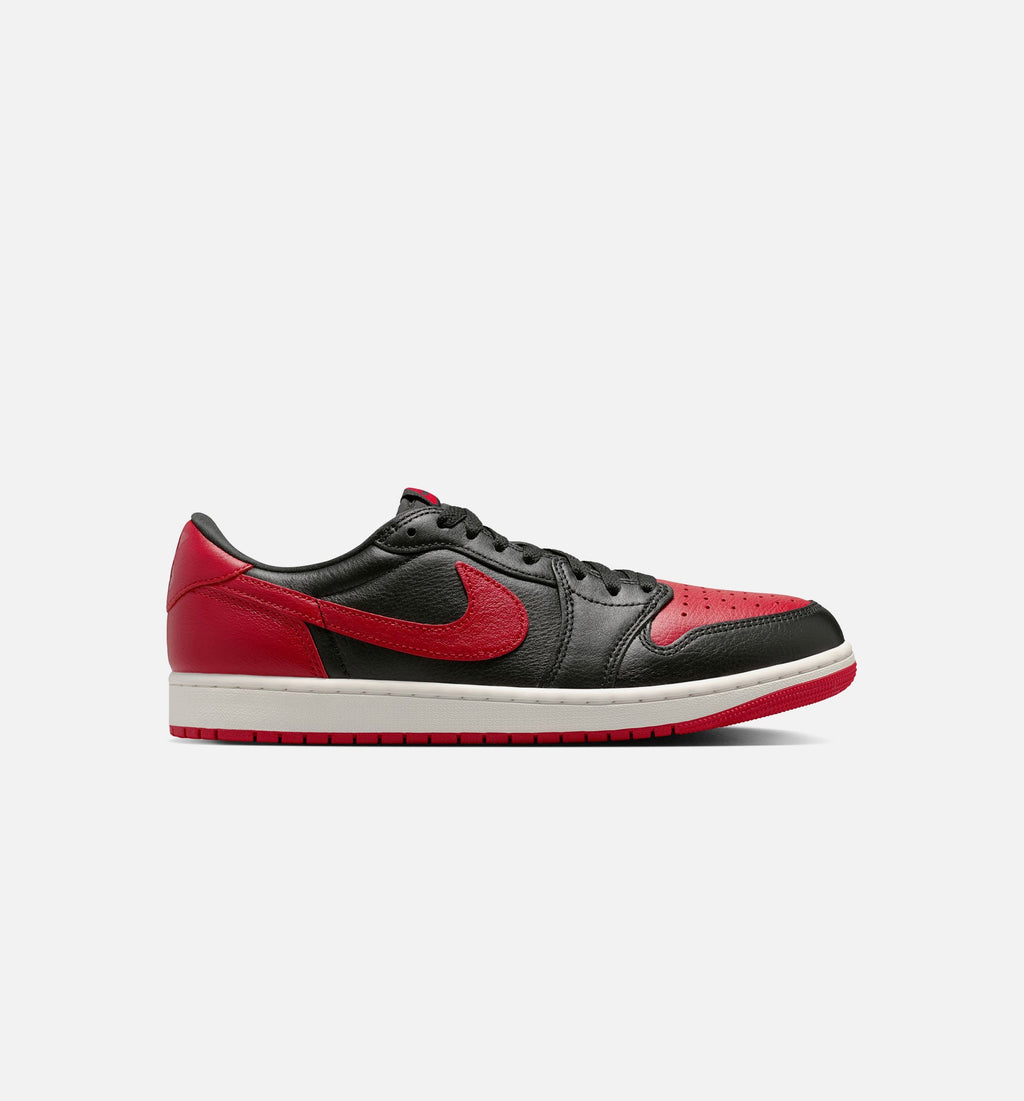 Air Jordan 1 Retro Low OG 禁穿男款休闲鞋 - 黑/大学红/峰白