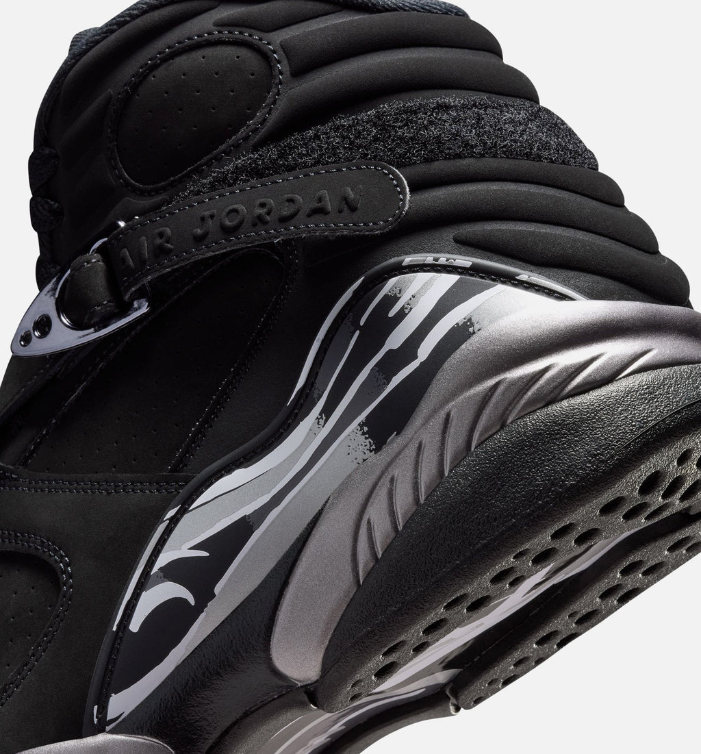 Air Jordan 8 Retro 锈黑浅灰男款休闲鞋 - 黑/白/浅石墨灰