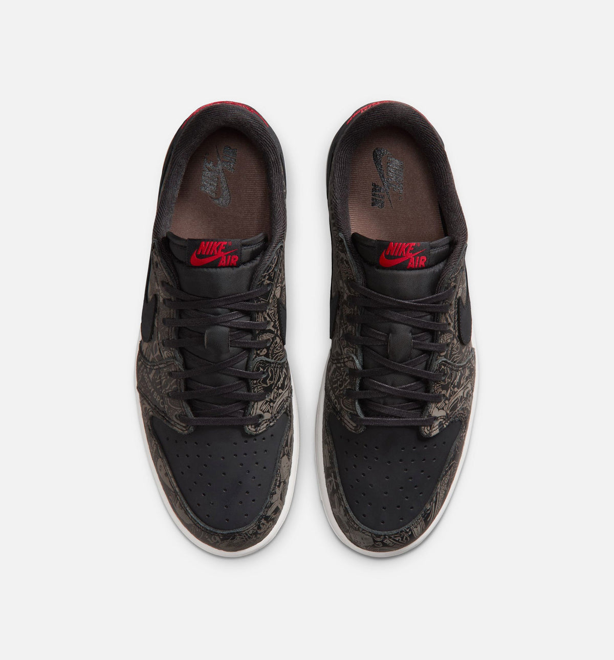 Air Jordan 1 Retro Low OG 激光黑红男款休闲鞋 - 黑/大学红/峰白