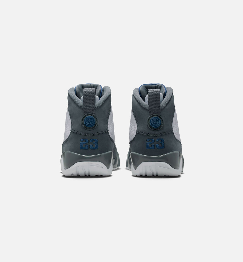 Air Jordan 9 Retro 燧石灰与法国蓝男款休闲鞋 - 白/法国蓝/燧石灰
