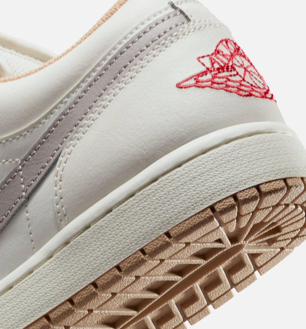 Air Jordan 1 Low 男款休闲鞋 - 帆白/火焰红/学院灰/居加布