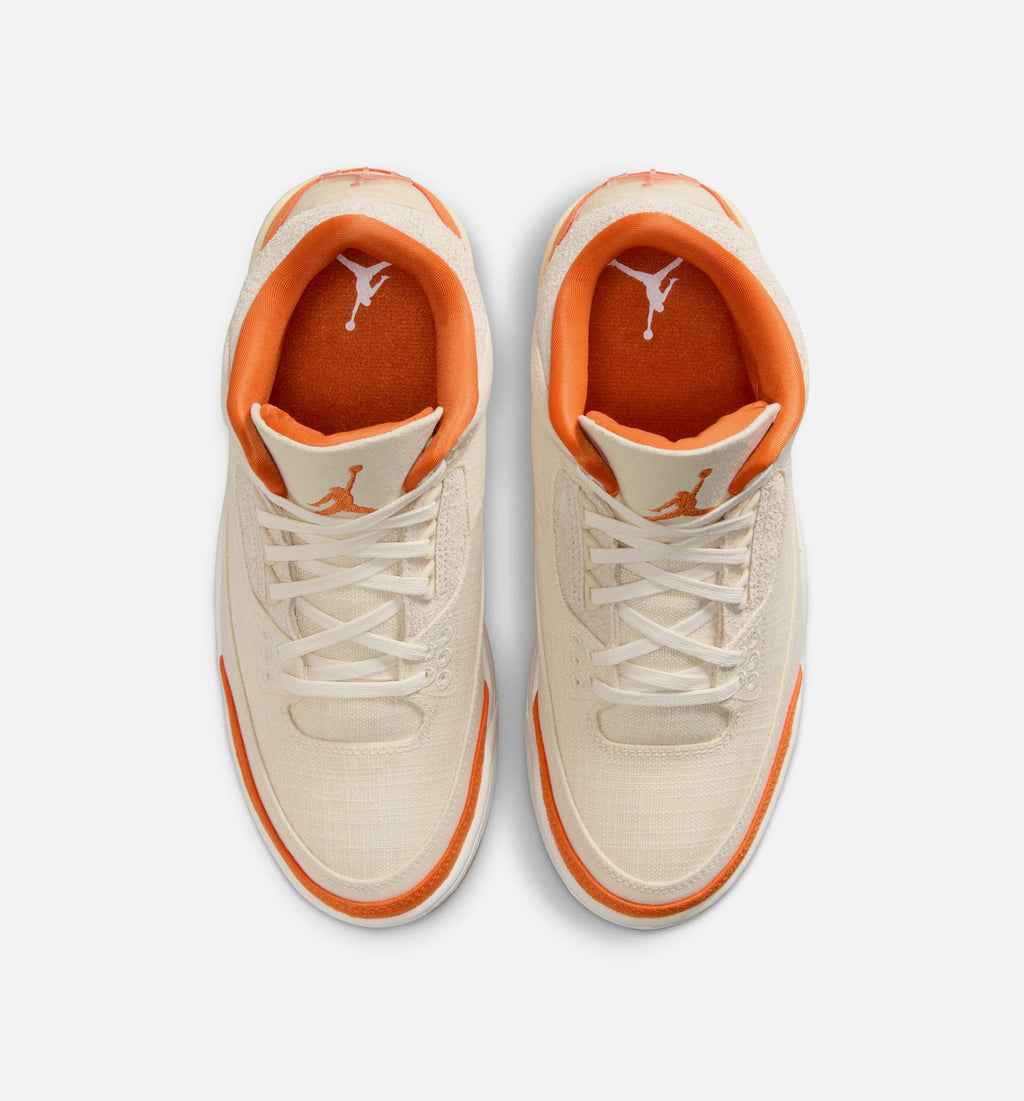 Air Jordan 3 Retro 海星女款休闲鞋 - 化石/海星橙/帆白