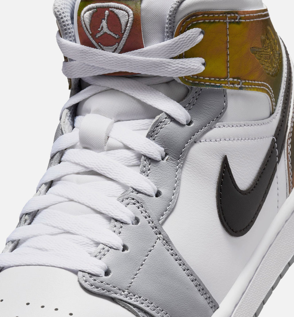 Air Jordan 1 Mid SE 男款休闲鞋 - 黑/白/狼灰