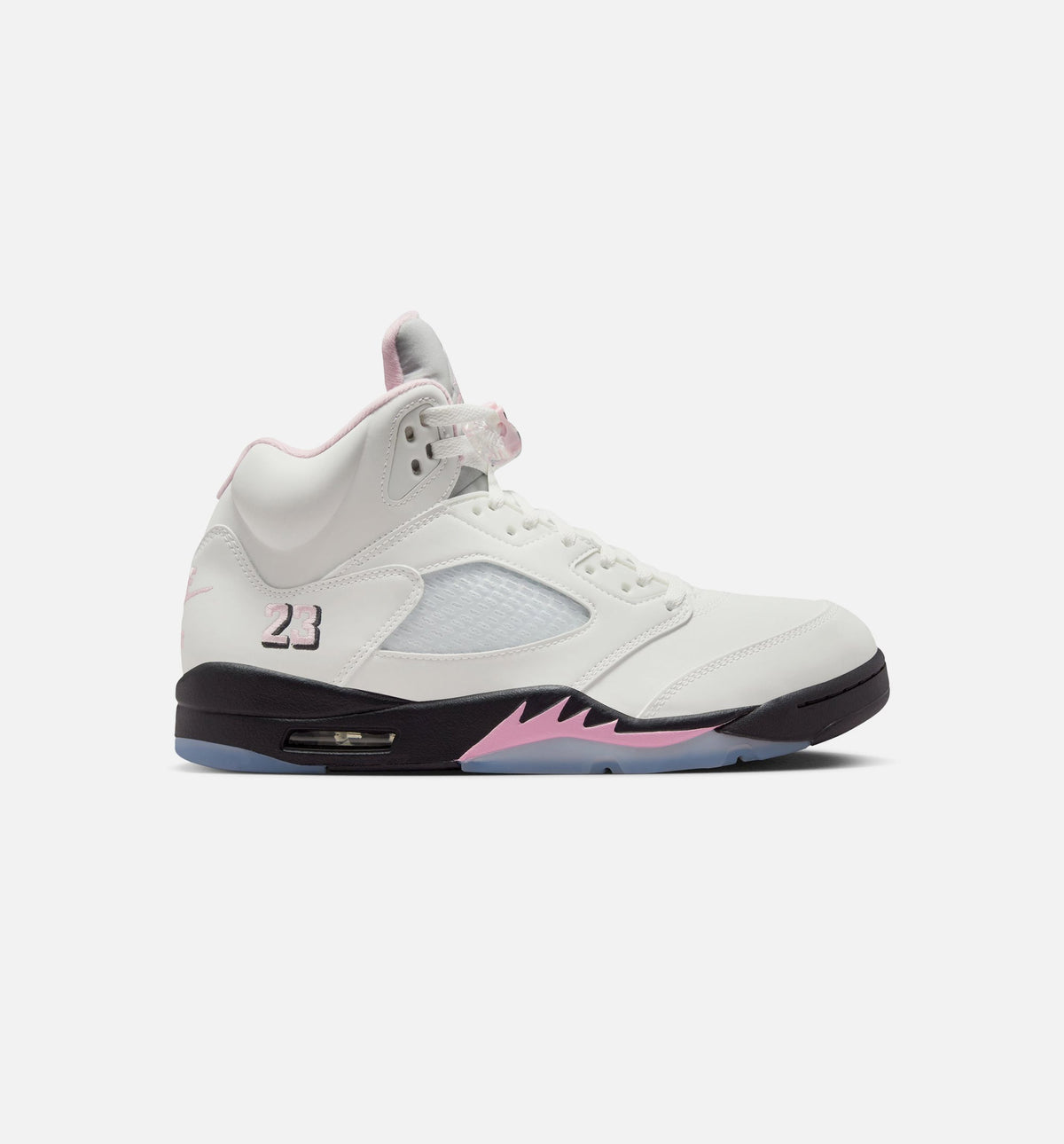 Air Jordan 5 Retro 中柔粉男款休闲鞋 - 白/柔粉/黑
