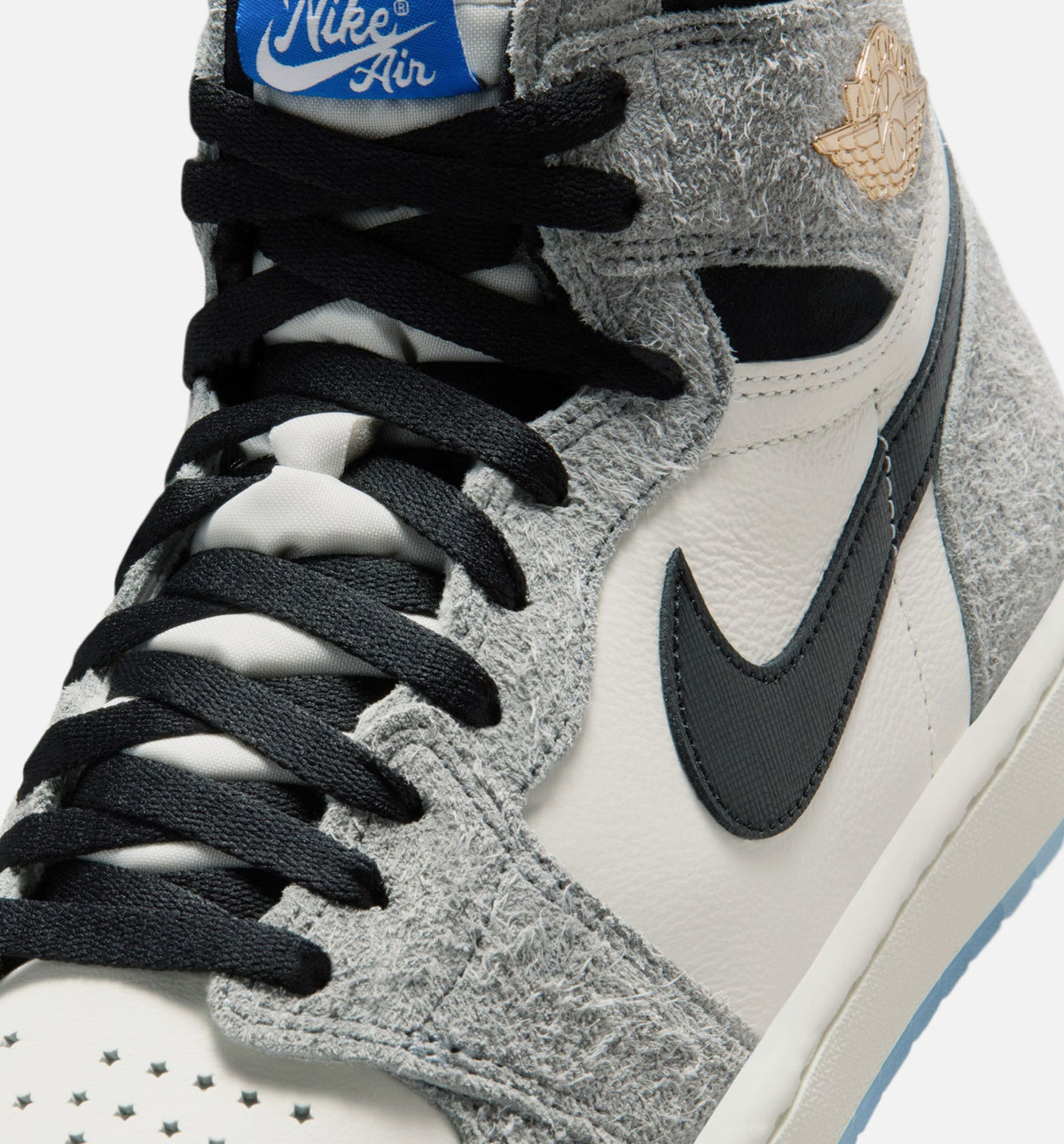 Air Jordan 1 Retro High OG 酷灰男款休闲鞋 - 酷灰/黑/帆白/皇家蓝/白