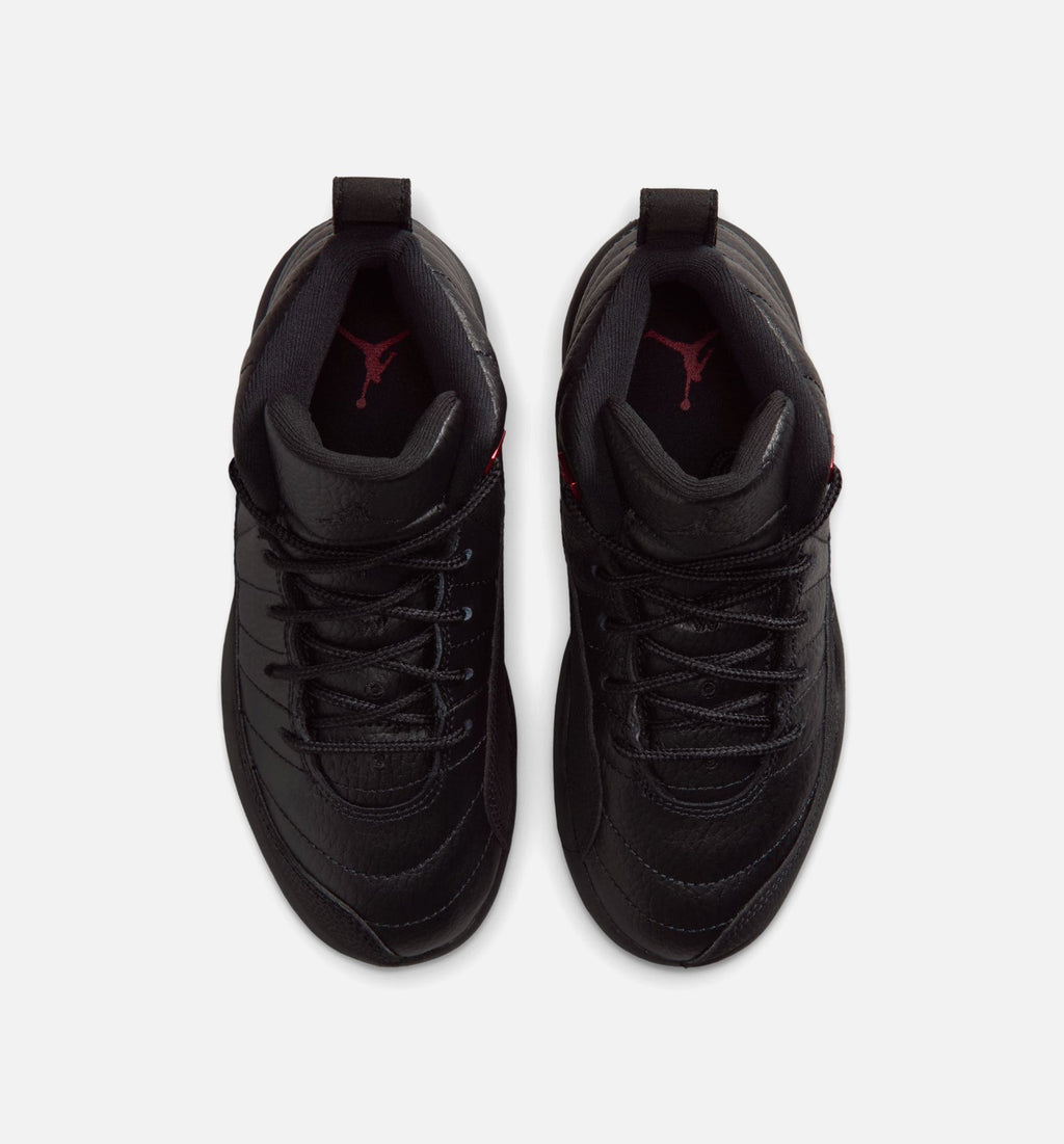 Air Jordan 12 Retro Bloodline 学龄前款休闲鞋 - 黑/学院红
