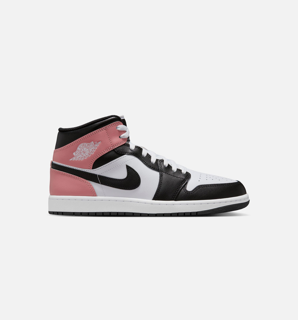 Air Jordan 1 Mid 男款休闲鞋 - 白/锈红/黑