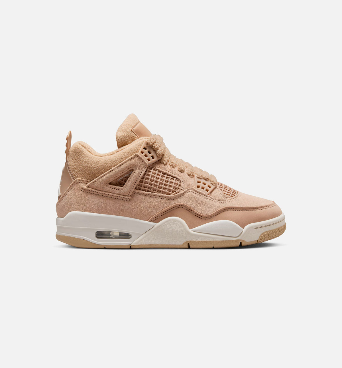 Air Jordan 4 Retro 舒适女孩女款休闲鞋 - 麤貽色/淡橡木色